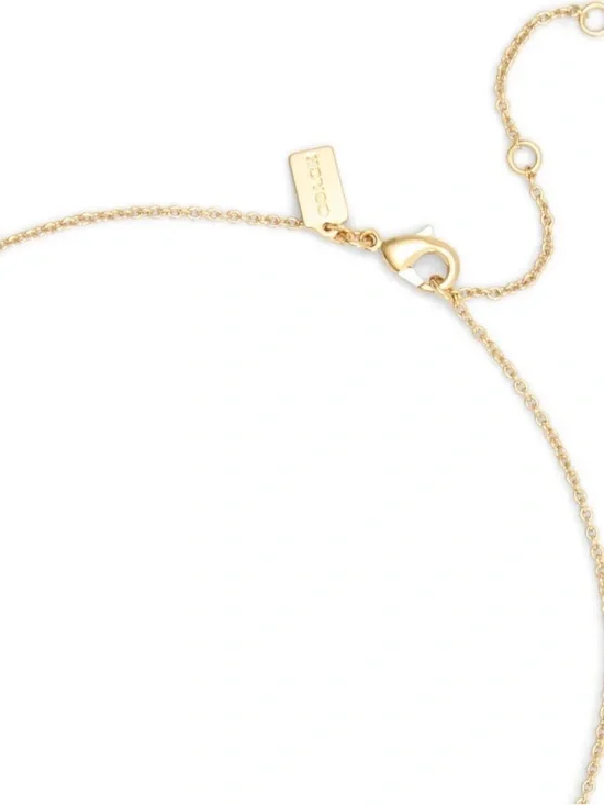 NWT! COACH Mother Of Pearl Signature Coin Pendant Necklace - Picture 5 of 6